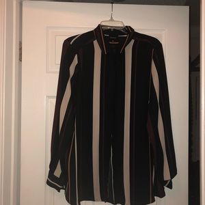 Striped button down blouse
